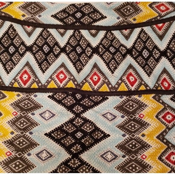 Aztec Print A-Line Mini Skirt With Side Zipper - Picture 2 of 7